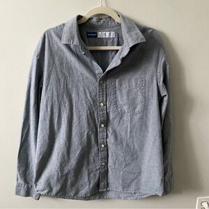 Old Navy Men's 100% Cotton Blue Button Down Shirt L